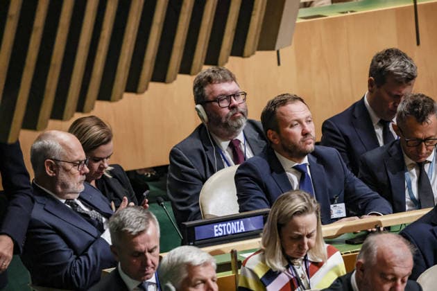 September 23, 2026, New York, New York, United States: Estonian Foreign Minister MARGUS TSAHKNA listens to U.S. President DONALD TRUMPÃ¢â‚¬â ¢s address during the General Debate of the UN General AssemblyÃ¢â‚¬â ¢s 81st session. New York United States - ZUMAo116 20260923_znp_o116_021 Copyright: xBiancaxOterox