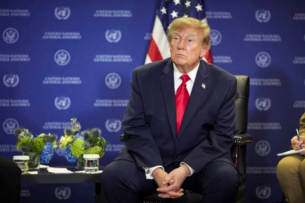 September 22, 2026, New York City, Ny, United States of America: U.S. President Donald Trump listens to a question from the media before a bilateral meeting with Ukrainian President Volodymyr Zelenskyy, on the sidelines of the UN General Assembly at UN Headquarters, September 22, 2026 in New York City, New York. New York City United States of America - ZUMAp138 20260922_zaa_p138_021 Copyright: xUkrainexPresident UkrainexPresidx