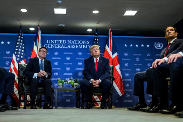 September 22, 2026, New York City, Ny, United States of America: U.S. President Donald Trump, right, listens during a bilateral meeting with British Prime Minister Andy Burnham on the sidelines of the UN General Assembly at UN Headquarters, September 22, 2026 in New York City, New York. New York City United States of America - ZUMAp138 20260922_zaa_p138_017 Copyright: xDanielxTorok WhitexHousex