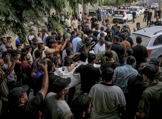Two Palestinians killed in Israeli attack in Gaza GAZA CITY, GAZA, PALESTINE - SEPTEMBER 23: Bodies of two Palestinians, killed in an Israeli attack in the Al-Nafaq area, are taken to the morgue at Al-Shifa Hospitalfor funeral preparations in Gaza City, Gaza, Palestine on September 23, 2026. Saeed M. M. T. Jaras Anadolu Gaza City Gaza. Editorial use only. Please get in touch for any other usage.  Copyright: x2026xAnadoluxSaeedxM.xM.xT.xJarasx