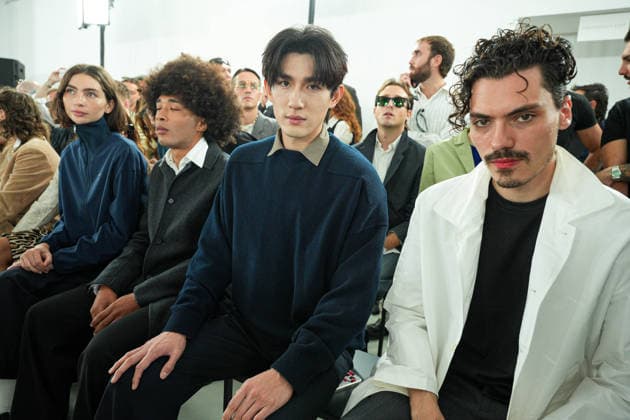 IPA88862710 - Milan, Milan Women™s Fashion Week Spring Summer 2027 - Women™s Fashion, Spring Summer 2027 - Jil Sander fashion show - pictured in the front row: Meadow Walker, Fresh Mula, Ayden Sng (guest)  Copyright: xRiccardoxGIordanox xRiccardoxGiordano IPAx IPA88862710