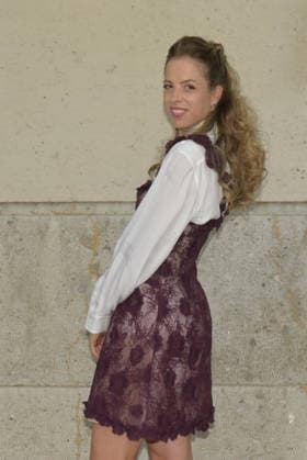 IPA88864204 - Milan, Italy: Luisa Beccaria SS27 MFW Fashion Show and Backstage: Spring Summer 2027 In the photo: Carolina Kostner wears a Luisa Beccaria SS27 MFW dress  Copyright: xNickxZonnaxxcopyrightx x xNickxZonnax IPA88864204
