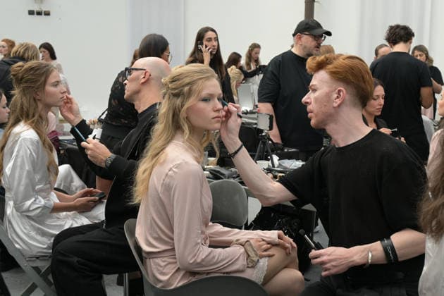 IPA88864183 - Milan, Italy: Luisa Beccaria SS27 MFW Fashion Show and Backstage: Spring Summer 2027 In the photo: Backstage at Luisa Beccaria  Copyright: xNickxZonnaxxcopyrightx x xNickxZonnax IPA88864183