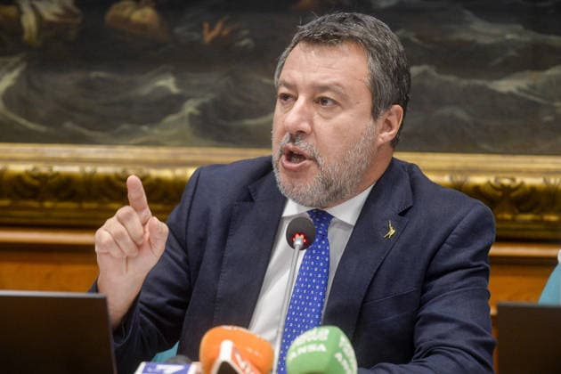 Foto IPP Marco Mattei Roma 23 09 2026 Camera dei deputati conferenza stampa della Lega per illustrare una proposta di legge contro l integralismo islamico in Italia nella foto Matteo Salvini Italy Photo Press - World Copyright .