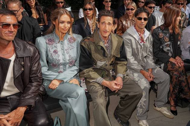 IPA88865792 - Milan, Milan Women™s Fashion Week Spring Summer 2027 - Women™s Fashion, Spring Summer 2027 - Antonio Marras fashion show - front row in the photo: ADRIEN BRODY, ANNA MALYGON, TEDUA, LAILA HASANOVIC  Copyright: xRiccardoxGIordanox xRiccardoxGiordano IPAx IPA88865792