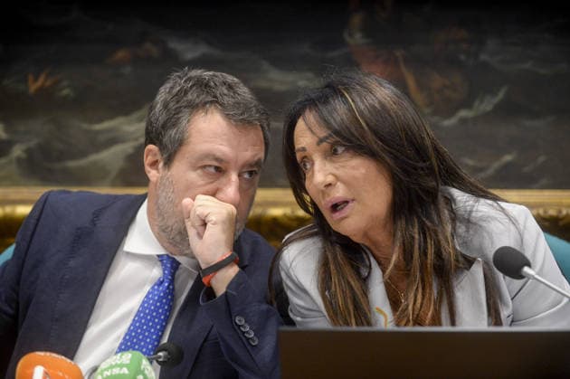 Foto IPP Marco Mattei Roma 23 09 2026 Camera dei deputati conferenza stampa della Lega per illustrare una proposta di legge contro l integralismo islamico in Italia nella foto Matteo Salvini Anna Maria Cisint Italy Photo Press - World Copyright .