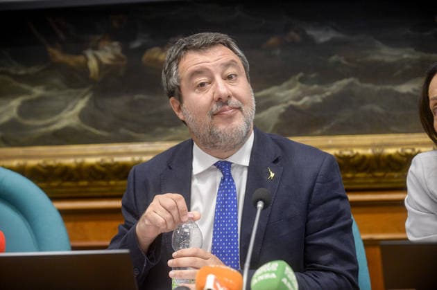 Foto IPP Marco Mattei Roma 23 09 2026 Camera dei deputati conferenza stampa della Lega per illustrare una proposta di legge contro l integralismo islamico in Italia nella foto Matteo Salvini Italy Photo Press - World Copyright .