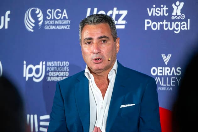 September 18, 2026, Lisbon, Lisbon, Portugal: JooÂ£o Ferreira (Diretor To cnico Nacional de Arbitragem) speaking during the refereeing panel at the Portugal Football Summit at the Cidade do Futebol in Oeiras. Lisbon Portugal - ZUMAr238 20260918_zip_r238_026 Copyright: xRicardoxRochax