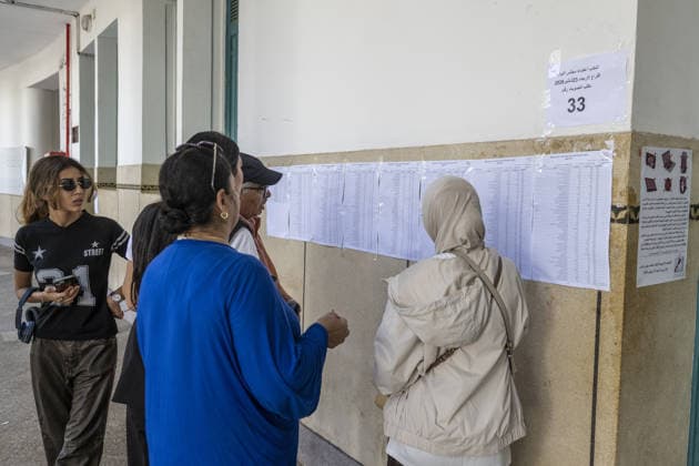 Morocco begins voting in legislative elections RABAT, MOROCCO - SEPTEMBER 23: Moroccan citizens gather to cast their ballots at a polling station located inside Hassan II High School in the capital city of Rabat, Morocco, on September 23, 2026. Polling stations opened across the North African kingdom at 8:00 a.m. local time as voters cast ballots to elect all 395 members of the House of Representatives, the lower house of parliament. Abu Adem Muhammed Anadolu Rabat Morocco. Editorial use only. Please get in touch for any other usage.  Copyright: x2026xAnadoluxAbuxAdemxMuhammedx