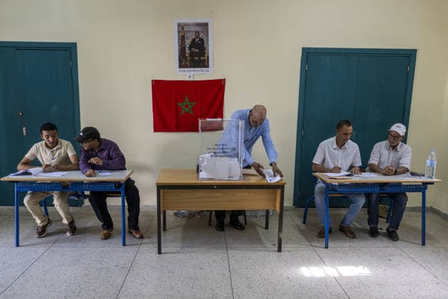 Morocco begins voting in legislative elections RABAT, MOROCCO - SEPTEMBER 23: Moroccan citizens gather to cast their ballots at a polling station located inside Hassan II High School in the capital city of Rabat, Morocco, on September 23, 2026. Polling stations opened across the North African kingdom at 8:00 a.m. local time as voters cast ballots to elect all 395 members of the House of Representatives, the lower house of parliament. Abu Adem Muhammed Anadolu Rabat Morocco. Editorial use only. Please get in touch for any other usage.  Copyright: x2026xAnadoluxAbuxAdemxMuhammedx