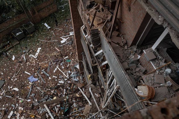 Aftermath of Russian attack on Ukraine s Kramatorsk KRAMATORSK, UKRAINE - SEPTEMBER 23: A view of the remains of a damaged residential building following a Russian airstrike in Kramatorsk, Ukraine, on September 23, 2026. Francisco Richart Anadolu Kramatorsk Ukraine. Editorial use only. Please get in touch for any other usage.  Copyright: x2026xAnadoluxFranciscoxRichartx
