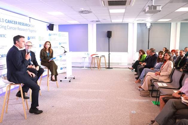23-09-2026 Brussels Queen Letizia and Princess Dina Mired of Jordan visited the World Cancer Research Day 2026 at the headquarters of the European Organisation for Research and Treatment of Cancer in Brussels (Belgium). Â  Copyright: xPPEx