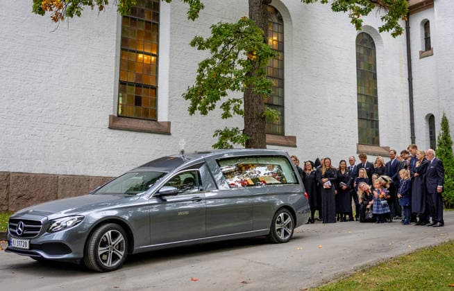 23-09-2026 Norway Funeral of Princess Astrid at the Ris Church in Oslo. King Haakon and Cathrine Ferner, Benedikte Ferner, Alexander Ferner and Elisabeth Ferner and Carl-Christian Ferner Â  Copyright: xPPEx
