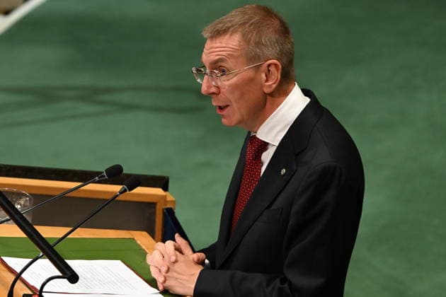 President Edgars RinkÄ viÄs of the Republic of Latvia addresses day 2 of the opening of the 81st Session of the United Nations General Assembly at United Nations Headquarters in New York, New York, USA on Wednsday, 23 September, 2026. Copyright: xKylexMazzax xPoolxviaxCNPx MediaPunchx