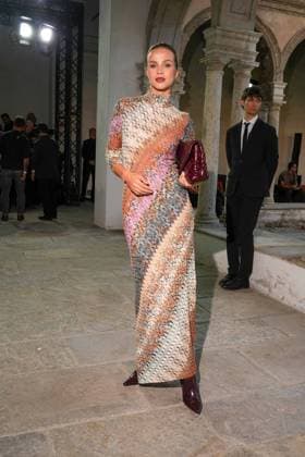 IPA88874765 - Milan, Milan Women s Fashion Week Spring Summer 2027 - Women s Fashion, Spring Summer 2027 - MISSONI fashion show - arrivals - pictured: Simona Jakstaite  Copyright: xRiccardoxGIordanox xRiccardoxGiordano IPAx IPA88874765