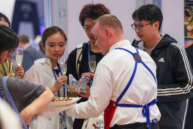 SHANGHAI, CHINA - SEPTEMBER 23: A competitor takes part in the restaurant service event during the opening of the 48th World Skills Competition on September 23, 2026 in Shanghai, China. The global vocational skills tournament brings together participants from various countries to demonstrate their technical abilities.  Copyright: xVCGx 111669072175