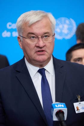 September 23, 2026, New York, New York, USA: Andrii Sybiha, Minister for Foreign Affairs of Ukraine, speaks to the press during a joint press encounter on Ukraine at United Nations headquarters in New York City. New York USA - ZUMAs237 20260923_aap_s237_004 Copyright: xMarkxJ.xSullivanx
