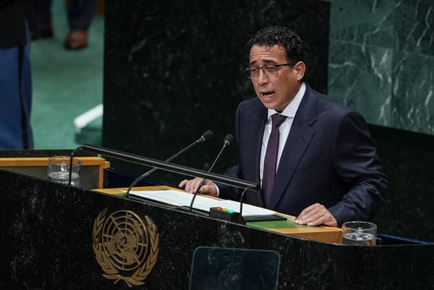 81st United Nations General Assembly in New York NEW YORK, UNITED STATES - SEPTEMBER 23: President of Libya, Mohamed Younis Menfi delivers a speech during the 81st United Nations General Assembly (UNGA) in New York, United States, on September 23, 2026. Mehmet Eser Anadolu New York United States. Editorial use only. Please get in touch for any other usage.  Copyright: x2026xAnadoluxMehmetxEserx