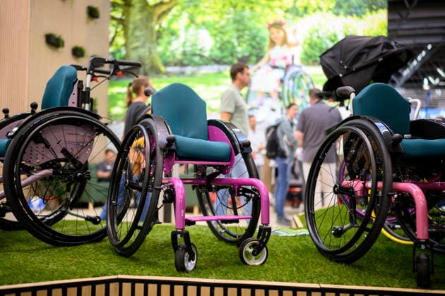Feature, Kinderrollstuhl von Sorge. REHACARE Fachmesse für Rehabilitation und Pflege, vom 23.09. - 26.09.2026 in Düsseldorf Deutschland. Messe