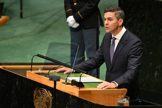 President Santiago PENA Palacios of Paraguay addresses day 2 of the opening of the 81st Session of the United Nations General Assembly at United Nations Headquarters in New York, New York, USA on Wednesday, 23 September, 2026. Copyright: xKylexMazzax xPoolxviaxCNPx MediaPunchx
