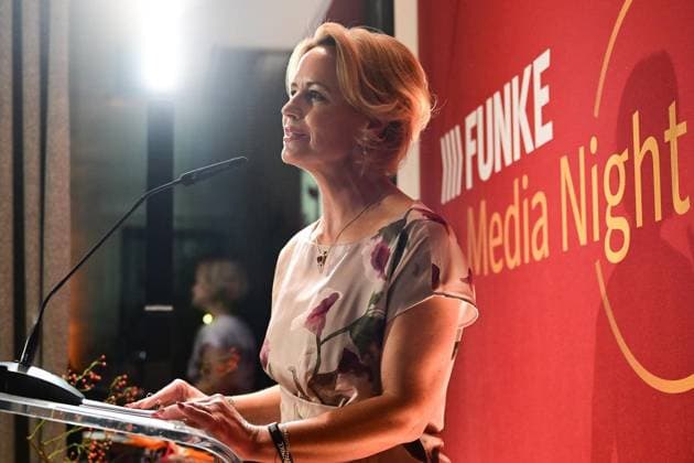 FUNKE Media Night ** NUR FÜR REDAKTIONELLE ZWECKE ** EDITORIAL USE ONLY **<p>Die Media Night im Stue, Julia Becker, Verlegerin der Funke-Mediengruppe , fotografiert am 23.09.2026 in Berlin. Berlin Berlin Berlin Copyright: MaurizioxGambarini