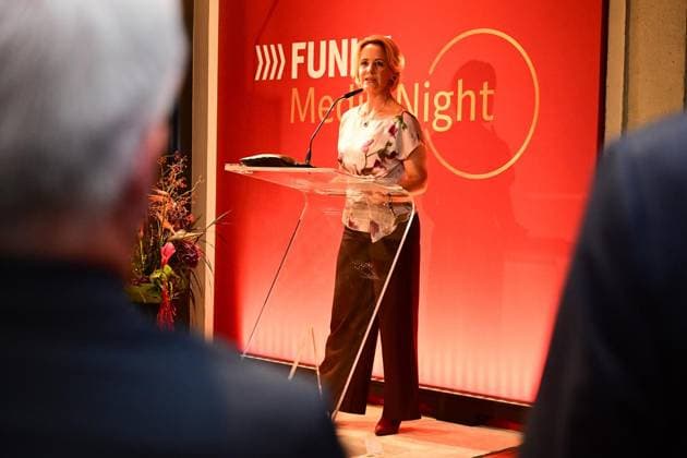 FUNKE Media Night ** NUR FÜR REDAKTIONELLE ZWECKE ** EDITORIAL USE ONLY **<p>Die Media Night im Stue, Julia Becker, Verlegerin der Funke-Mediengruppe , fotografiert am 23.09.2026 in Berlin. Berlin Berlin Berlin Copyright: MaurizioxGambarini