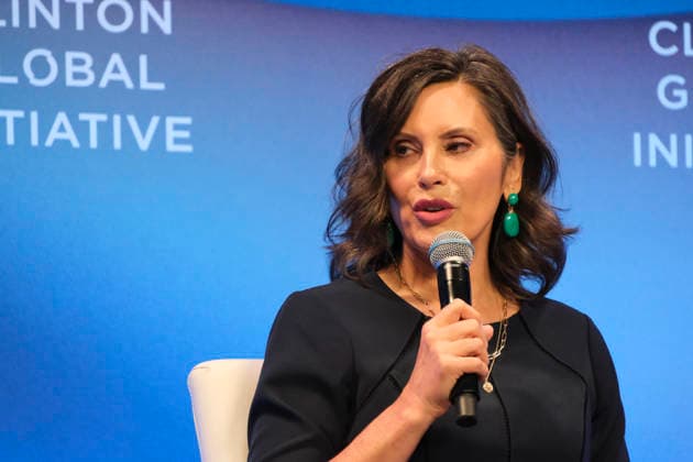 NEW YORK, NY- SEPTEMBER 23: Michigan Governor Gretchen Whitmer on stage at the Clinton Global Initiative 2026 Annual Meeting at The New York Hilton Midtown in New York City on September 23, 2026. Copyright: xKatiexGodowskix
