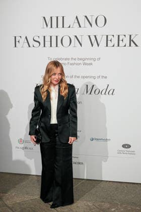 IPA88882631 - Milan, Milan Women™s Fashion Week Spring Summer 2027 - Women™s Fashion, Spring Summer 2027 - Gala Dinner hosted by the National Chamber of Italian Fashion - Arrivals Pictured: Giorgia Meloni  Copyright: xRiccardoxGIordanox xRiccardoxGiordano IPAx IPA88882631