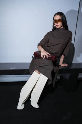 IPA88885949 - Milan, Milan Women™s Fashion Week Spring Summer 2027 - Women™s Fashion, Spring Summer 2027 - Maison Margela fashion show - front row Pictured: NaÃ¯ka  Copyright: xRiccardoxGIordanox xRiccardoxGiordano IPAx IPA88885949
