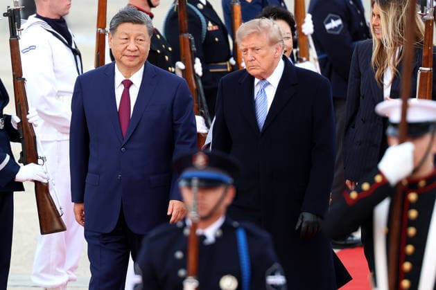 U.S. President Donald Trump (R), welcome his Chinese counterpart, Xi Jinping (L) at Joint Base Andrews in Washington, United States, 23 September 2026. Xi Jinping arrives in Washington for his first state visit in more than a decade !ACHTUNG: NUR REDAKTIONELLE NUTZUNG!  Copyright: xOctavioxGuzmánx AME039 20260923-55021486437_1