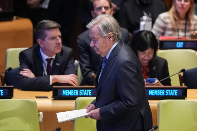 UN Climate Summit 2026 held at headquarters in New York NEW YORK, UNITED STATES - SEPTEMBER 23: UN Secretary-General António Guterres during the UN Secretary-General s climate event at the United Nations headquarters in New York, United States, on September 23, 2026. Mehmet Eser Anadolu New York United States. Editorial use only. Please get in touch for any other usage.  Copyright: x2026xAnadoluxMehmetxEserx