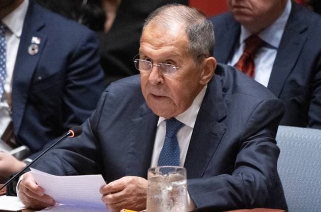US UN General Assembly 9249938 23.09.2026 Russian Foreign Minister Sergey Lavrov attends a meeting of the United Nations Security Council during the 81st United Nations General Assembly (UNGA) at the U.N. headquarters in New York City, the United States. Sergey Guneev Sputnik New York USA  Copyright: xSergeyxGuneevx