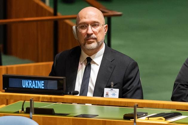 September 23, 2026, Bronx, New York, USA: Ukrainian Deputy Prime Minister Denys Shmyhal attends as President of Ukraine Volodymyr Zelenskyy speaks during General Debates on day 2 of UN General Assembly 81 at UN headquarters in New York, NY on September 23, 2026. Bronx USA - ZUMAr339 20260923_znp_r339_007 Copyright: xLevxRadinx