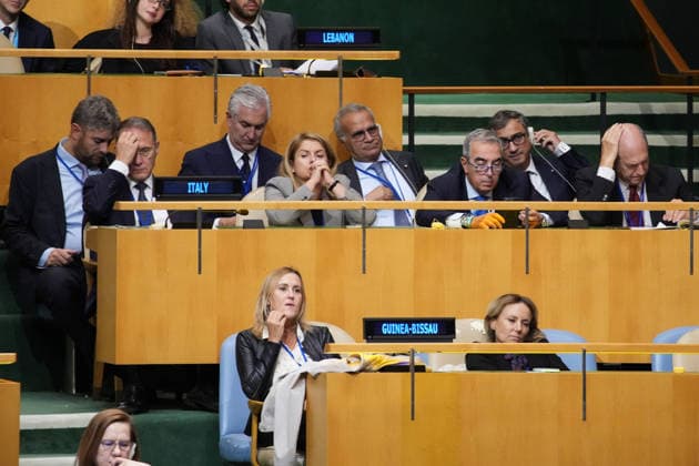 Deputy Prime Minister of the Republic of Italy Antonio Tajani speaks at the UN General Assembly 81st session General Debate in UN General Assembly Hall at the United Nations Headquarters on Wednesday, September 23, 2026 in New York City.  NYP202609235038 STEPHANIxSPINDEL