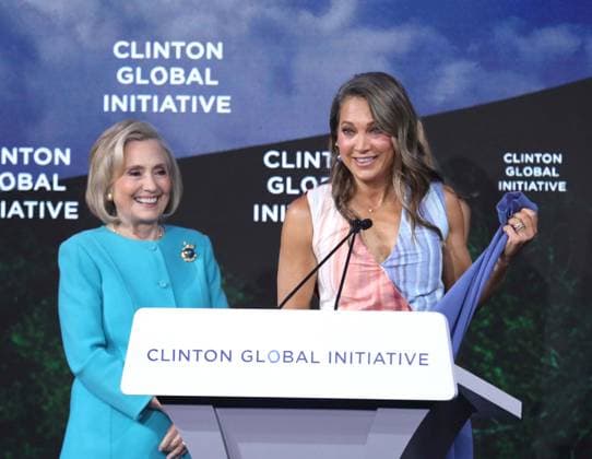 September 23, 2026, New York, New York, USA: Former Secretary of State HILLARY CLINTON and GMA meteorologist GINGER ZEE seen during the Clinton Global Initiative 2026 Day 2 (CGI) held at the New York Hilton Hotel. New York USA  - ZUMAk03_ 20260923_zaf_k03_055 Copyright: xNancyxKaszermanx