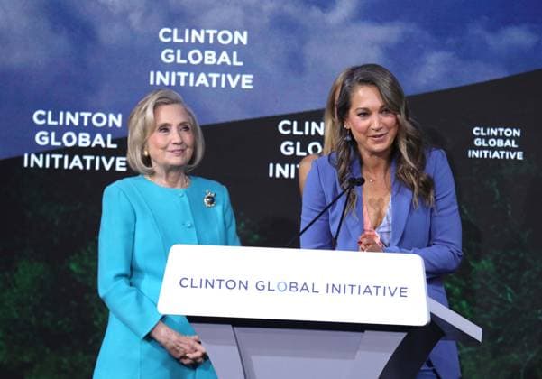 September 23, 2026, New York, New York, USA: Former Secretary of State HILLARY CLINTON and GMA meteorologist GINGER ZEE seen during the Clinton Global Initiative 2026 Day 2 (CGI) held at the New York Hilton Hotel. New York USA  - ZUMAk03_ 20260923_zaf_k03_047 Copyright: xNancyxKaszermanx