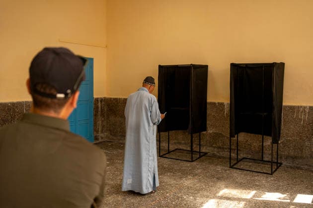 September 23, 2026, Essaouira, Morocco: A voter stands at a polling booth during parliamentary elections in Essaouira, Morocco. Essaouira Morocco - ZUMAz174 20260923_zip_z174_005 Copyright: xMoexZoyarix