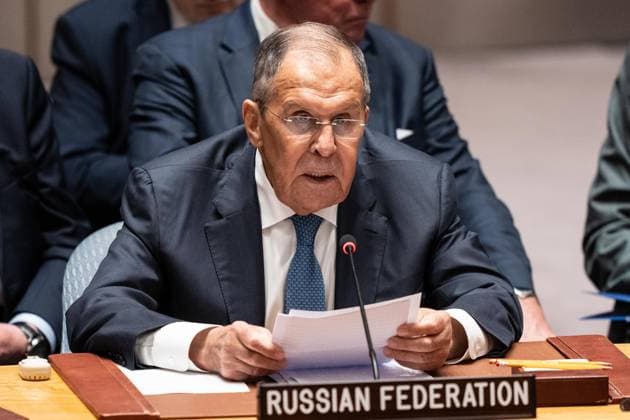 September 23, 2026, Bronx, New York, USA: Sergey Lvrov, Minister of Foreign Affairs of Russia speaks during Security Council meeting on Ukraine at UN Headquarters in New York, NY on September 23, 2026 as Russian aggression is going on for more than 4 years. Bronx USA - ZUMAr339 20260923_znp_r339_055 Copyright: xLevxRadinx