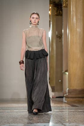 KEQIAO fashion show during the Milan Fashion Week - Womenswear Spring Summer 2027 in Milan, Italy, on 23 September 2026. A model walks the runway at KEQIAO fashion show during the Milan Fashion Week - Womenswear Spring Summer 2027 in Milan, Italy, on 23 September 2026., Credit:Stefano Costantino TTL Stefano Costantino Avalon Italy, Milan  Copyright: xStefanoxCostantinoxTTLx xStefanoxCostantinox xAvalonx 1137645659
