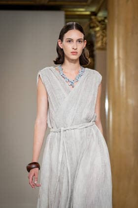 KEQIAO fashion show during the Milan Fashion Week - Womenswear Spring Summer 2027 in Milan, Italy, on 23 September 2026. A model walks the runway at KEQIAO fashion show during the Milan Fashion Week - Womenswear Spring Summer 2027 in Milan, Italy, on 23 September 2026., Credit:Stefano Costantino TTL Stefano Costantino Avalon Italy, Milan  Copyright: xStefanoxCostantinoxTTLx xStefanoxCostantinox xAvalonx 1137645681