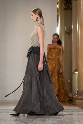 KEQIAO fashion show during the Milan Fashion Week - Womenswear Spring Summer 2027 in Milan, Italy, on 23 September 2026. A model walks the runway at KEQIAO fashion show during the Milan Fashion Week - Womenswear Spring Summer 2027 in Milan, Italy, on 23 September 2026., Credit:Stefano Costantino TTL Stefano Costantino Avalon Italy, Milan  Copyright: xStefanoxCostantinoxTTLx xStefanoxCostantinox xAvalonx 1137645696