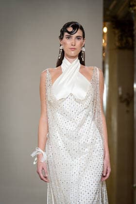 KEQIAO fashion show during the Milan Fashion Week - Womenswear Spring Summer 2027 in Milan, Italy, on 23 September 2026. A model walks the runway at KEQIAO fashion show during the Milan Fashion Week - Womenswear Spring Summer 2027 in Milan, Italy, on 23 September 2026., Credit:Stefano Costantino TTL Stefano Costantino Avalon Italy, Milan  Copyright: xStefanoxCostantinoxTTLx xStefanoxCostantinox xAvalonx 1137645788