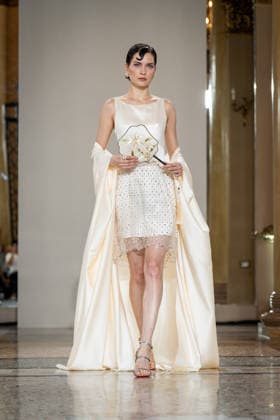 KEQIAO fashion show during the Milan Fashion Week - Womenswear Spring Summer 2027 in Milan, Italy, on 23 September 2026. A model walks the runway at KEQIAO fashion show during the Milan Fashion Week - Womenswear Spring Summer 2027 in Milan, Italy, on 23 September 2026., Credit:Stefano Costantino TTL Stefano Costantino Avalon Italy, Milan  Copyright: xStefanoxCostantinoxTTLx xStefanoxCostantinox xAvalonx 1137645819