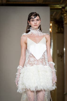 KEQIAO fashion show during the Milan Fashion Week - Womenswear Spring Summer 2027 in Milan, Italy, on 23 September 2026. A model walks the runway at KEQIAO fashion show during the Milan Fashion Week - Womenswear Spring Summer 2027 in Milan, Italy, on 23 September 2026., Credit:Stefano Costantino TTL Stefano Costantino Avalon Italy, Milan  Copyright: xStefanoxCostantinoxTTLx xStefanoxCostantinox xAvalonx 1137645883