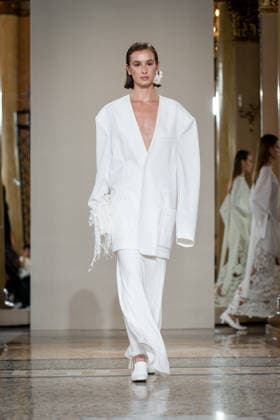 KEQIAO fashion show during the Milan Fashion Week - Womenswear Spring Summer 2027 in Milan, Italy, on 23 September 2026. A model walks the runway at KEQIAO fashion show during the Milan Fashion Week - Womenswear Spring Summer 2027 in Milan, Italy, on 23 September 2026., Credit:Stefano Costantino TTL Stefano Costantino Avalon Italy, Milan  Copyright: xStefanoxCostantinoxTTLx xStefanoxCostantinox xAvalonx 1137646194