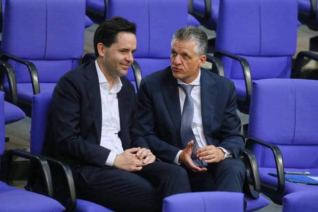Berlin, Deutschland, 24.09.2026: Deutscher Bundestag: 96. Bundestagssitzung: Johannes Winkel und Thorsten Frei, beide CDU Copyright: xdtsxNachrichtenagenturx dts_136201