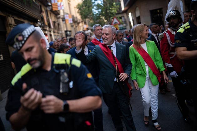 La Mercè Festival in Barcelona: Barcelona Mayor Jaume Collboni during the La Mercè public procession on September 24, 2026, in Barcelona, Catalonia, Spain. The 2026 Mercè Festival will be held in Barcelona from September 23 to 27. As the city’s major festival, this year’s festival features more than 109 free concerts, street performances, and its iconic cultural traditions. SEPTEMBER 24, 2026 Lorena Sopê Spain  Copyright: xLorenaxSopÃªnax 7796124