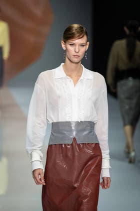 Anteprima fashion show during the Milan Fashion Week - Womenswear Spring Summer 2027 in Milan, Italy, on 24 September 2026. A model walks the runway at Anteprima fashion show during the Milan Fashion Week - Womenswear Spring Summer 2027 in Milan, Italy, on 24 September 2026., Credit:Stefano Costantino TTL Stefano Costantino Avalon Italy, Milan  Copyright: xStefanoxCostantinoxTTLx xStefanoxCostantinox xAvalonx 1137815054