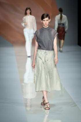 Anteprima fashion show during the Milan Fashion Week - Womenswear Spring Summer 2027 in Milan, Italy, on 24 September 2026. A model walks the runway at Anteprima fashion show during the Milan Fashion Week - Womenswear Spring Summer 2027 in Milan, Italy, on 24 September 2026., Credit:Stefano Costantino TTL Stefano Costantino Avalon Italy, Milan  Copyright: xStefanoxCostantinoxTTLx xStefanoxCostantinox xAvalonx 1137815071