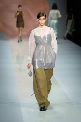 Anteprima fashion show during the Milan Fashion Week - Womenswear Spring Summer 2027 in Milan, Italy, on 24 September 2026. A model walks the runway at Anteprima fashion show during the Milan Fashion Week - Womenswear Spring Summer 2027 in Milan, Italy, on 24 September 2026., Credit:Stefano Costantino TTL Stefano Costantino Avalon Italy, Milan  Copyright: xStefanoxCostantinoxTTLx xStefanoxCostantinox xAvalonx 1137815101